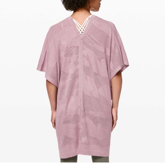 Lululemon Silk Cotton Blend Find Your Light Wrap Heathered Vintage Mauve O/S - Picture 2 of 6